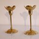 Pair of vintage Scandinavian brass candle holders 1960