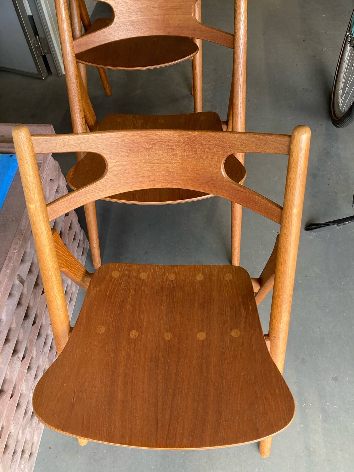 Chaises CH29 Sawbuck par Hans Wegner pour Carl Hansen & Son. Lot de 4