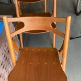 Chaises CH29 Sawbuck par Hans Wegner pour Carl Hansen & Son. Lot de 4