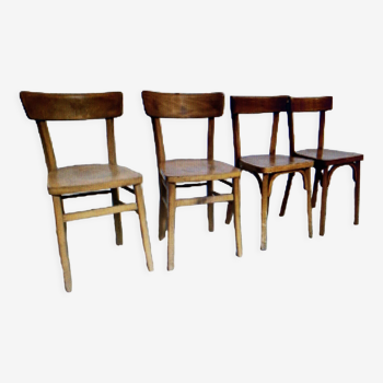 Set of 11 mismatched bistro chairs