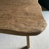 Free-form raw wood coffee table