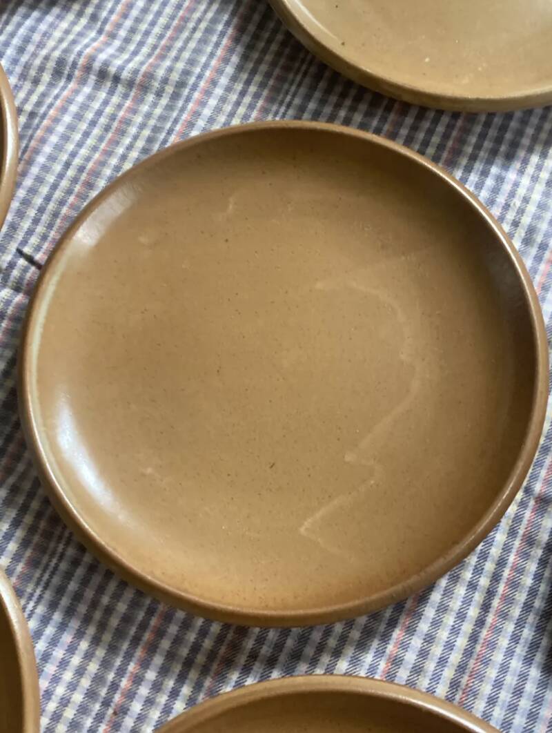 8 beige Berne stoneware plates wabi sabi