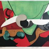 Original lithograph signed by Danièle PERRÉ (1924-2009) Abstract composition, 1961.