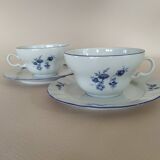 2 tasses à chocolat Winterling bleu & blanc