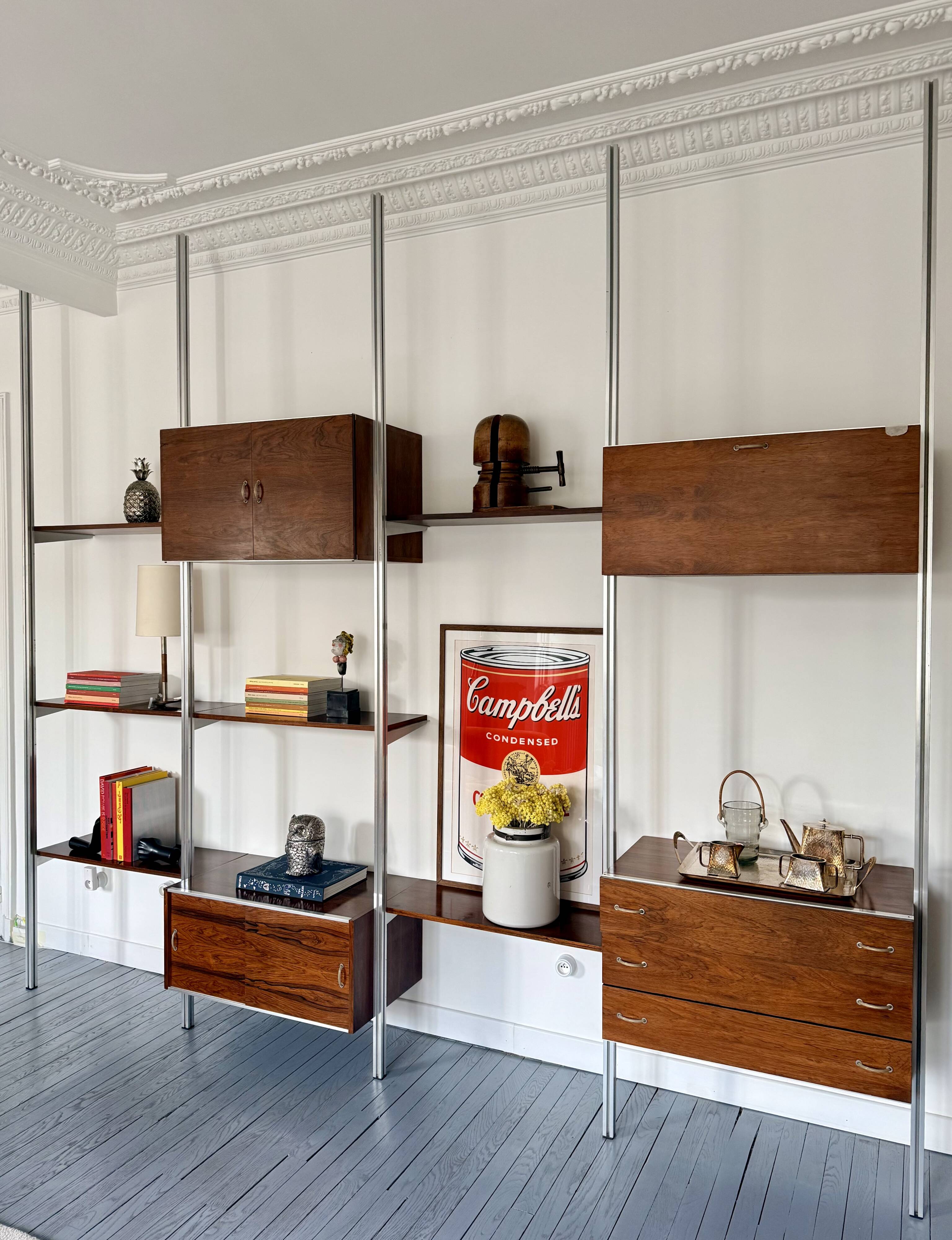 Modular bookshelf George Nelson & Associates OMNI system