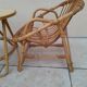 Vintage rattan children's table and armchair