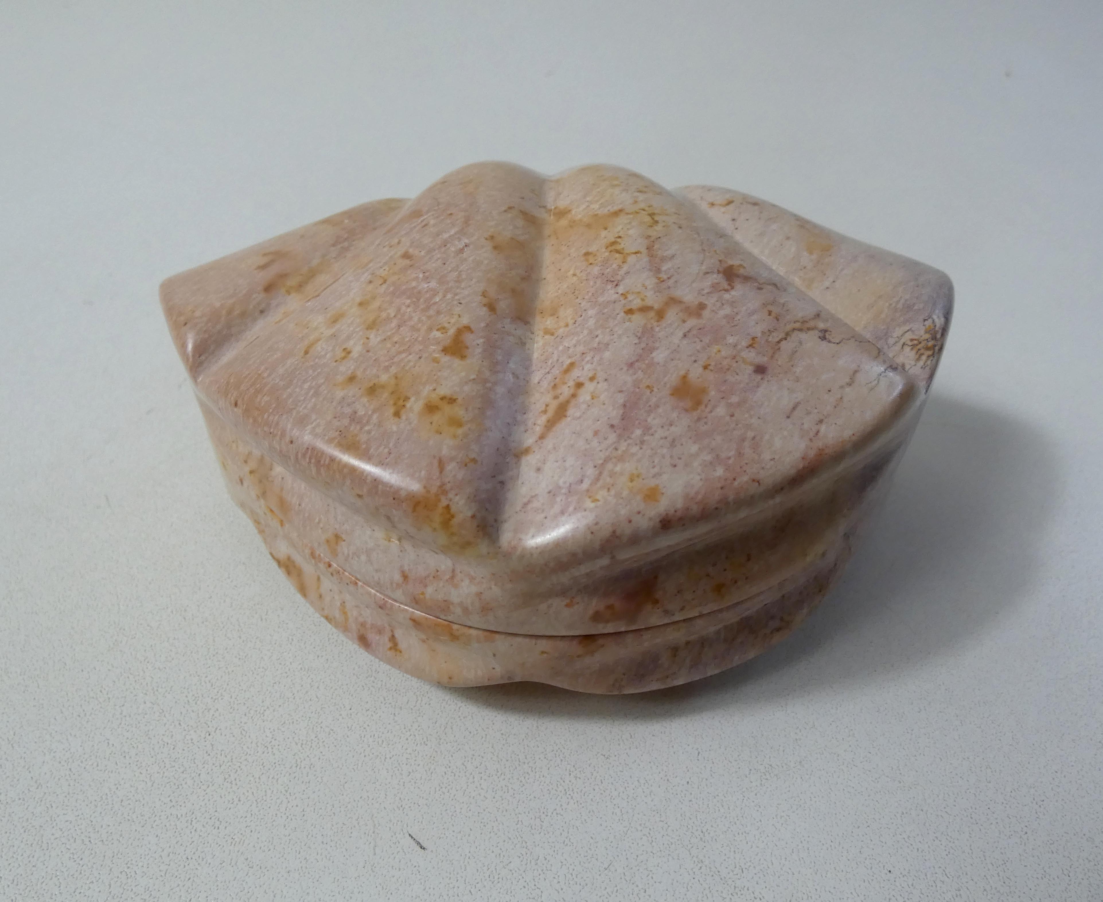 shell-shaped soapstone box