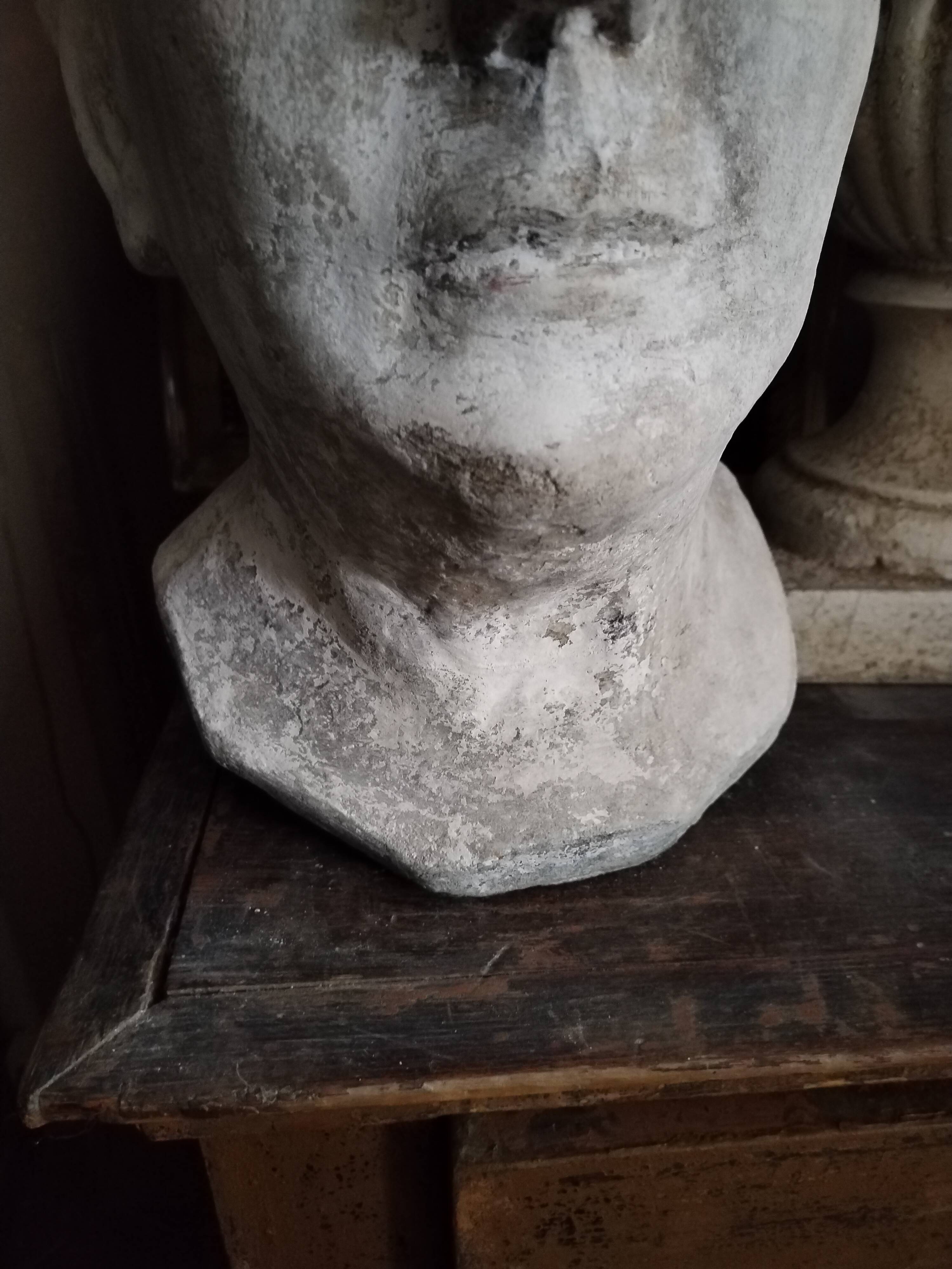 Large plaster bust of woman foot shower early 20th