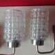 Pair of vintage chrome and glass wall lamps