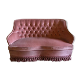 Banquette capitonnée vintage rose poudré