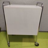Medical trolley stainless steel, white lacquered 4 drawers