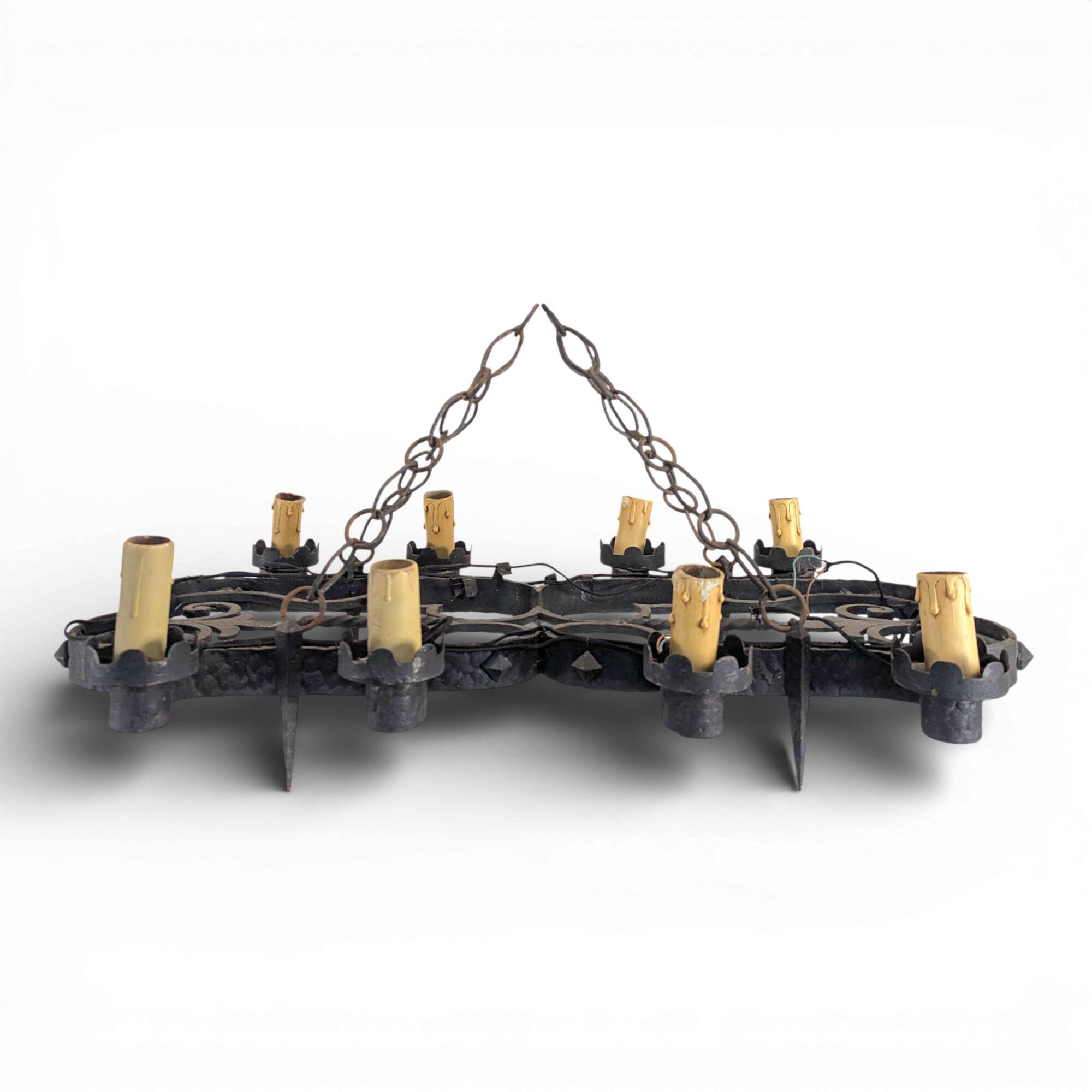 Renaissance style wrought iron chandelier