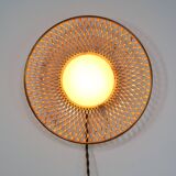 Mid-Century Intricate Wall Lamp in Brass and Opaline Glass, 1950s