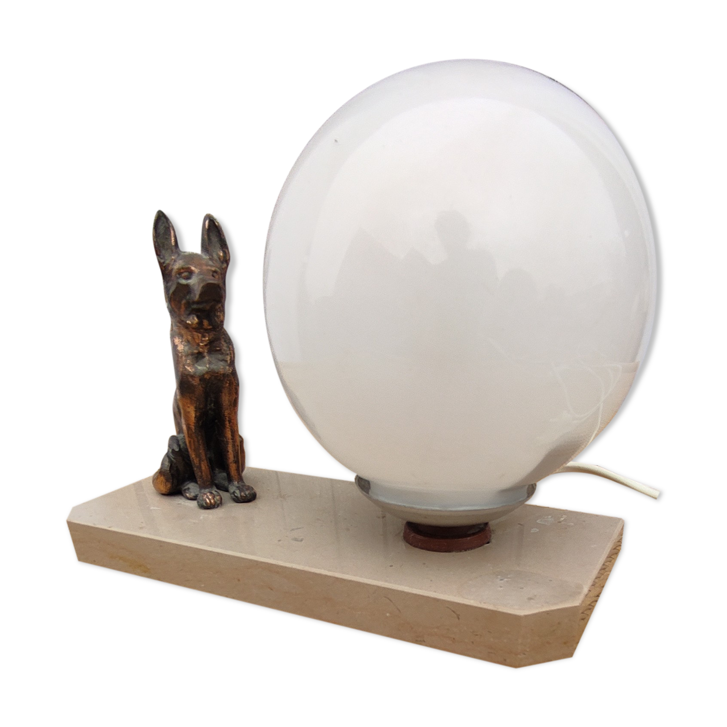 Art Deco table lamp German Shepherd