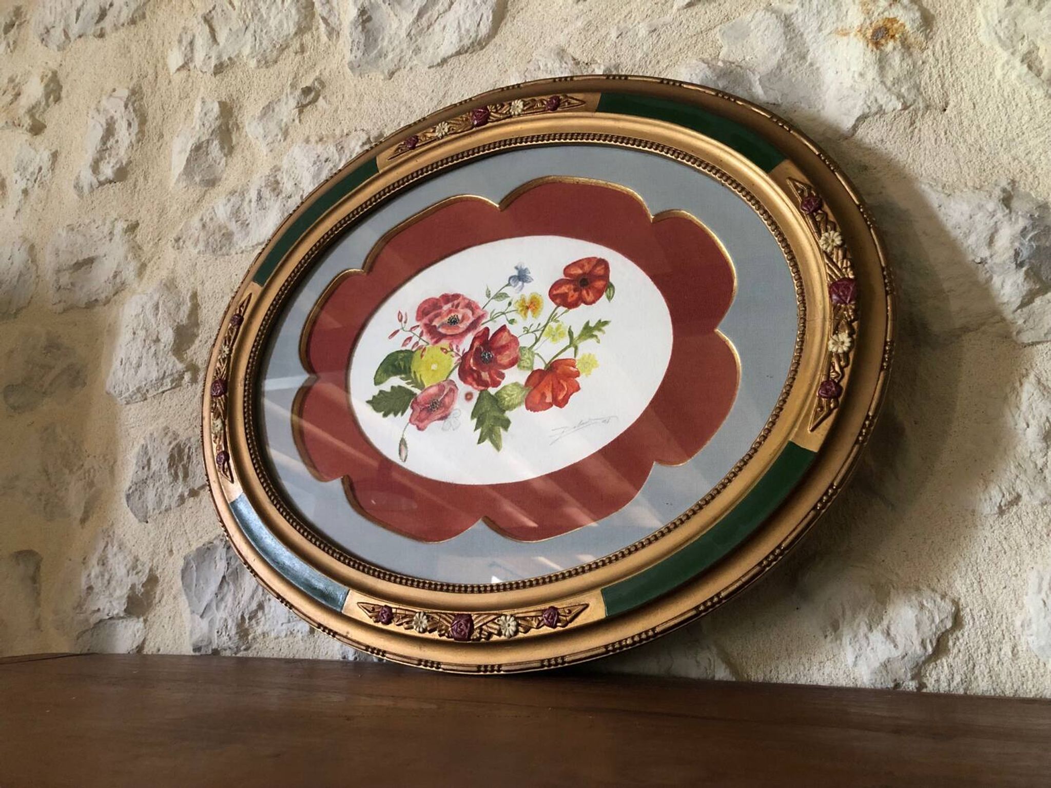 Watercolour old frame Art Nouveau