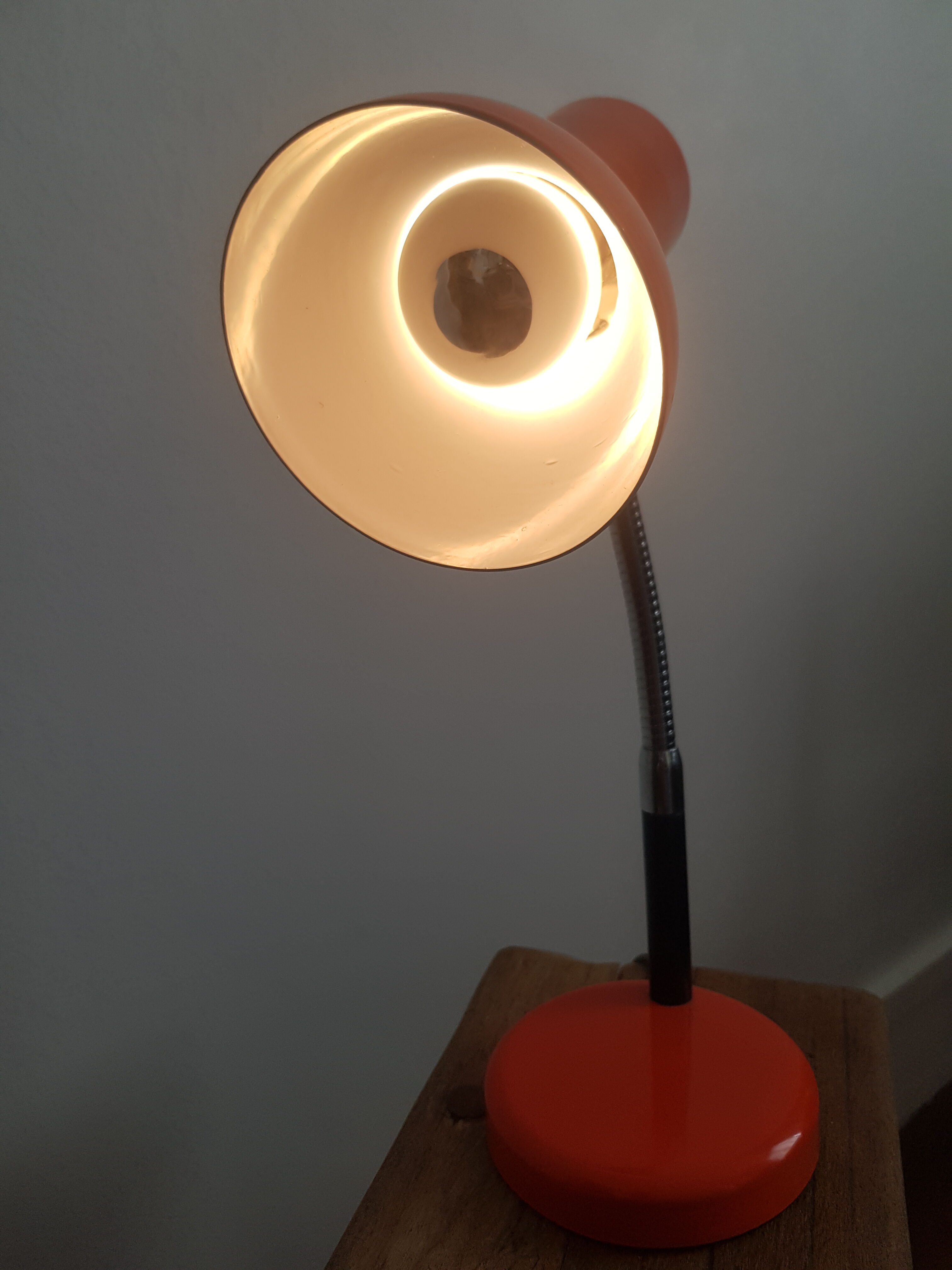 Vintage red metal lamp