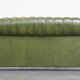 Stylish, English green cow leather spacious 2.5 seater chesterfield sofa