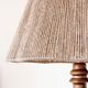 Turned wood lamp and jute lampshade