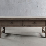 Table basse ancienne à deux tiroirs