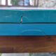 Green formica farmhouse table, vintage, 50s