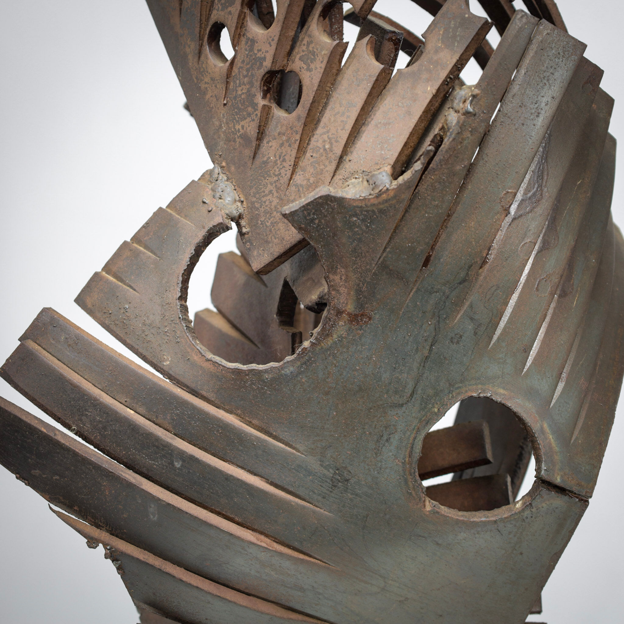 Brutalist abstract iron sculpture, signed CH, Netherlands, 1960s