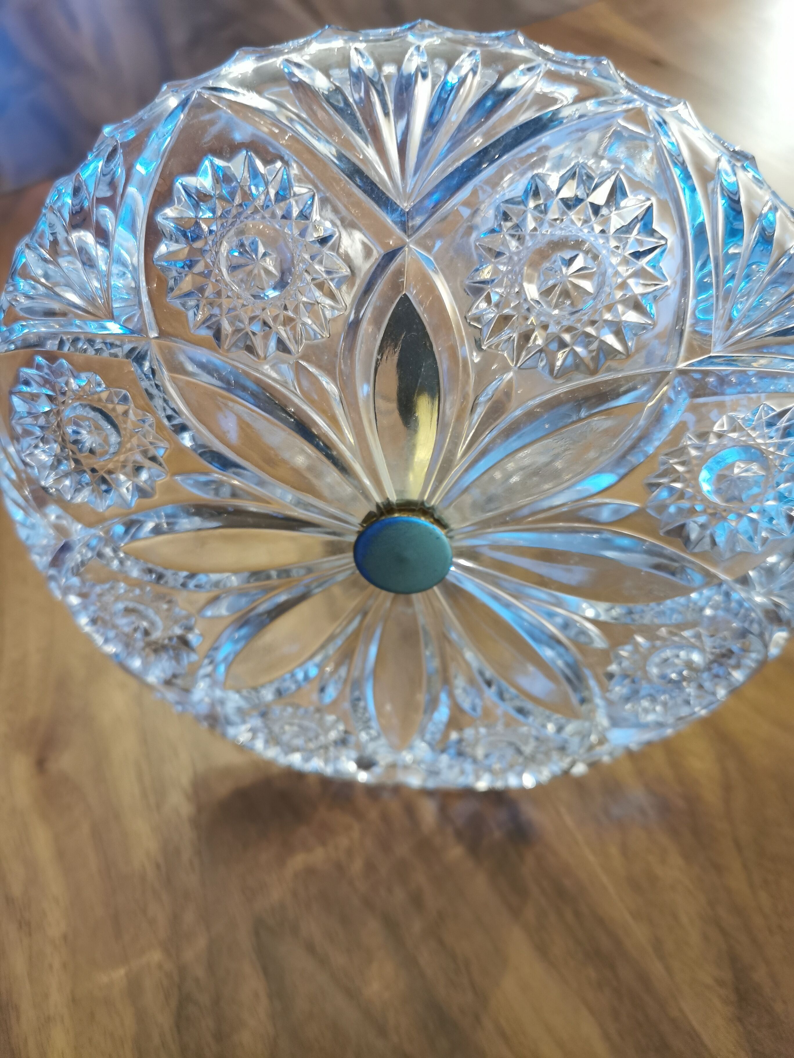 Ancient pair of cut glass table servants
