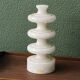 70s designer lamp base, twisted white marble