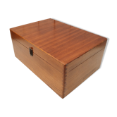 Large wooden box varnished vintage storage