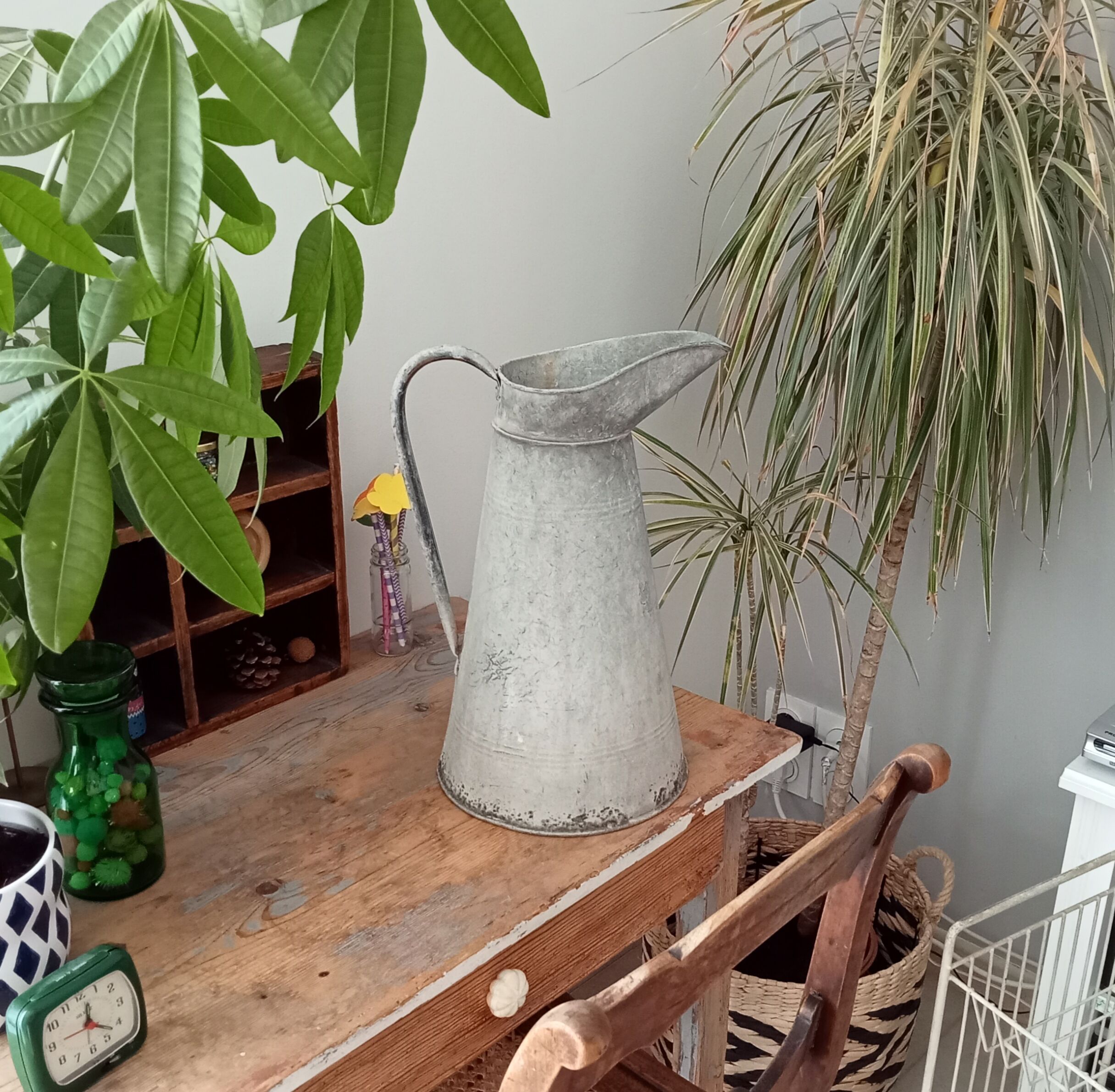 Antique zinc water pitcher