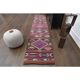 1970s Vintage Turkish Oushak Handmade Wool Cotton Pink Runner Rug 76x375