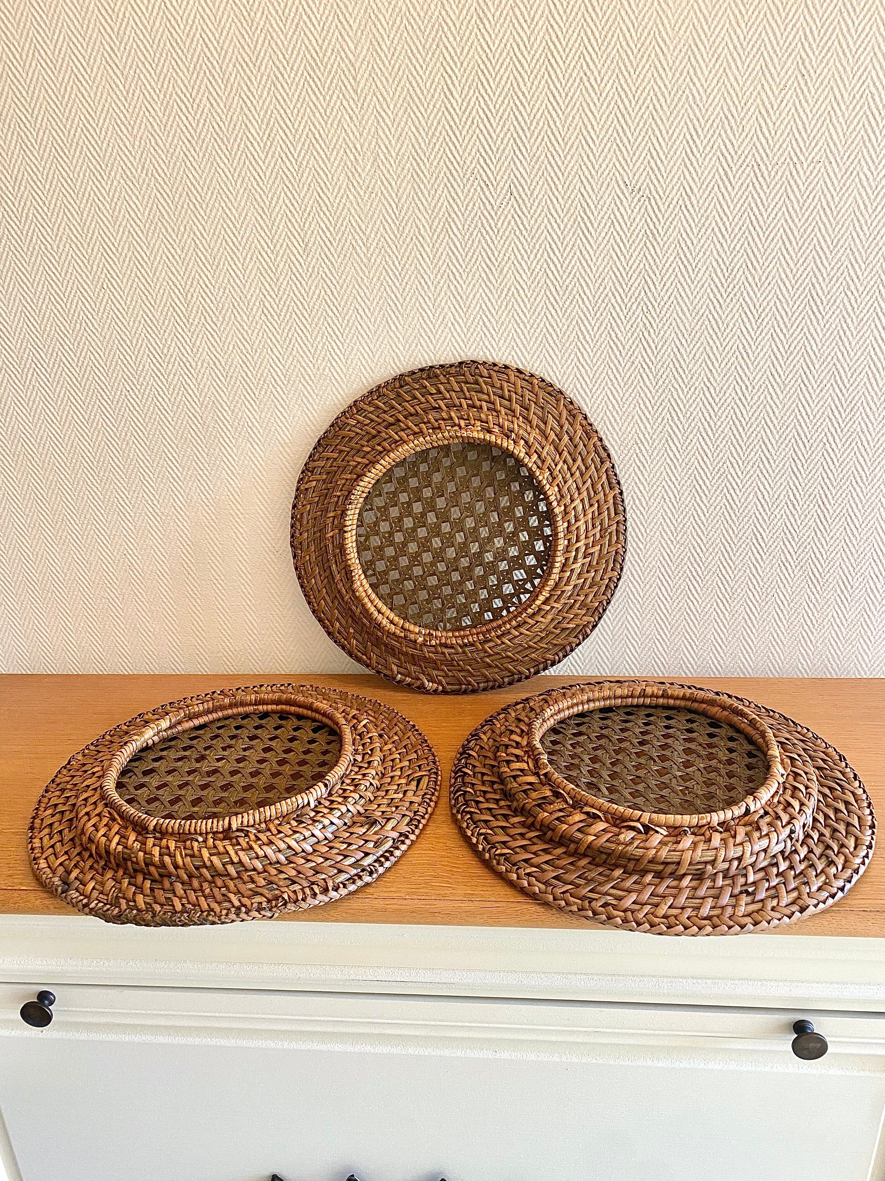Vintage rattan placemats
