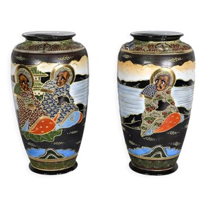 Paire de vases satsuma - xxe
