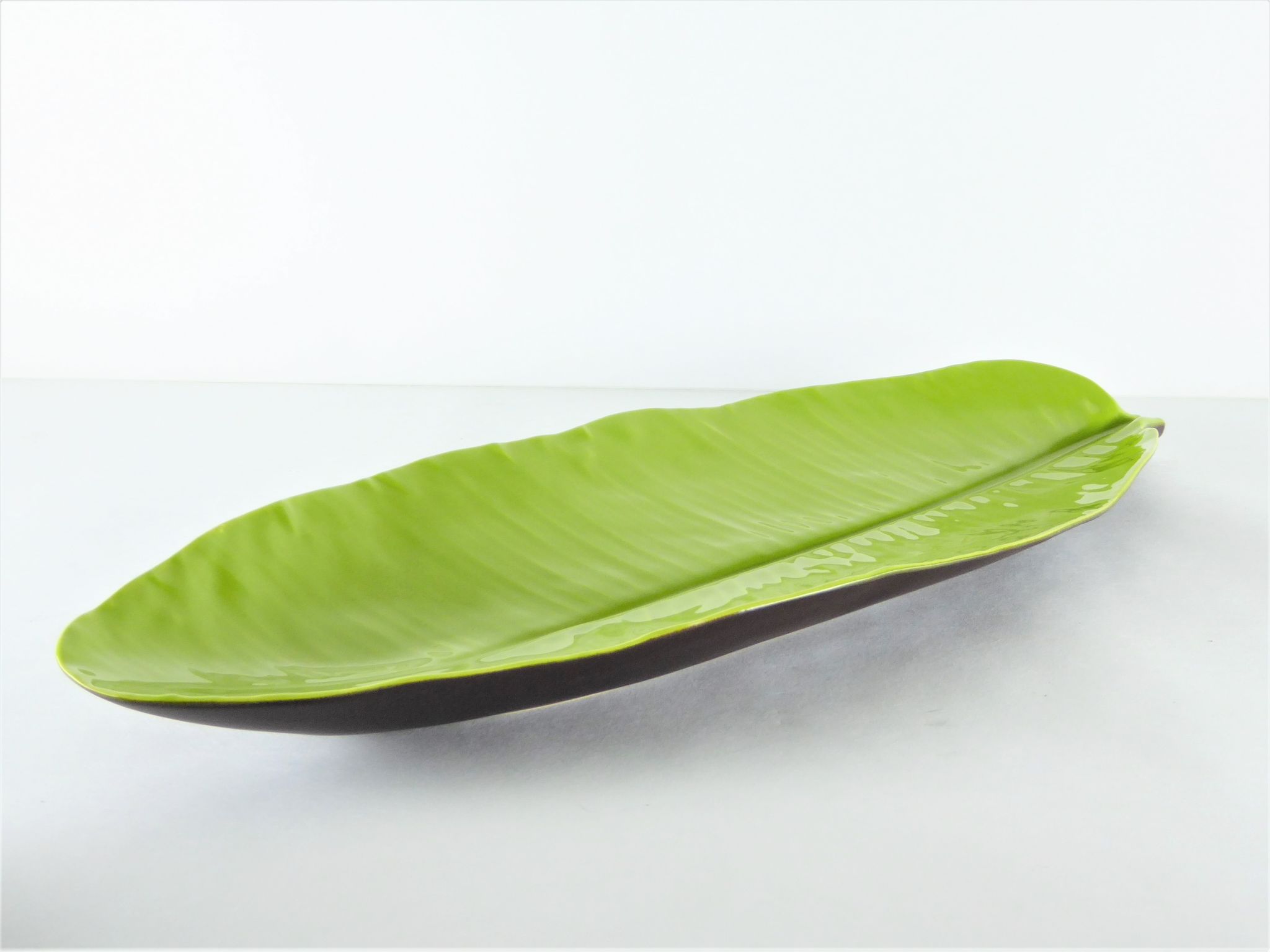 Coupe feuille palme céramique Lunéville 1980
