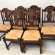 Ensemble de 6 chaise paille et bois tourné vintage