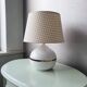 Vintage ceramic table lamp with 1980 fabric lampshade