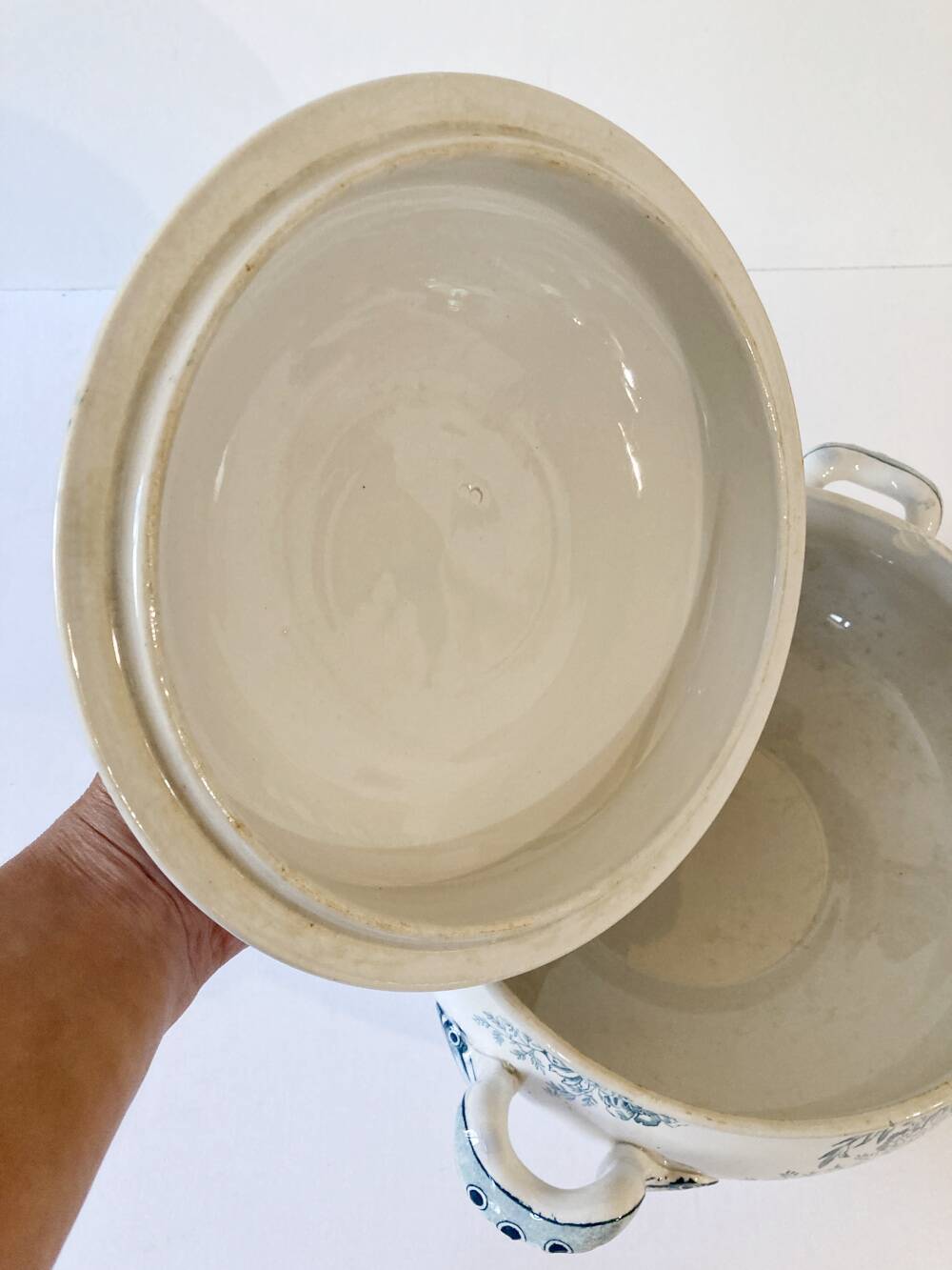 Iron earth soup tureen, Sarreguemines, Eglantine model