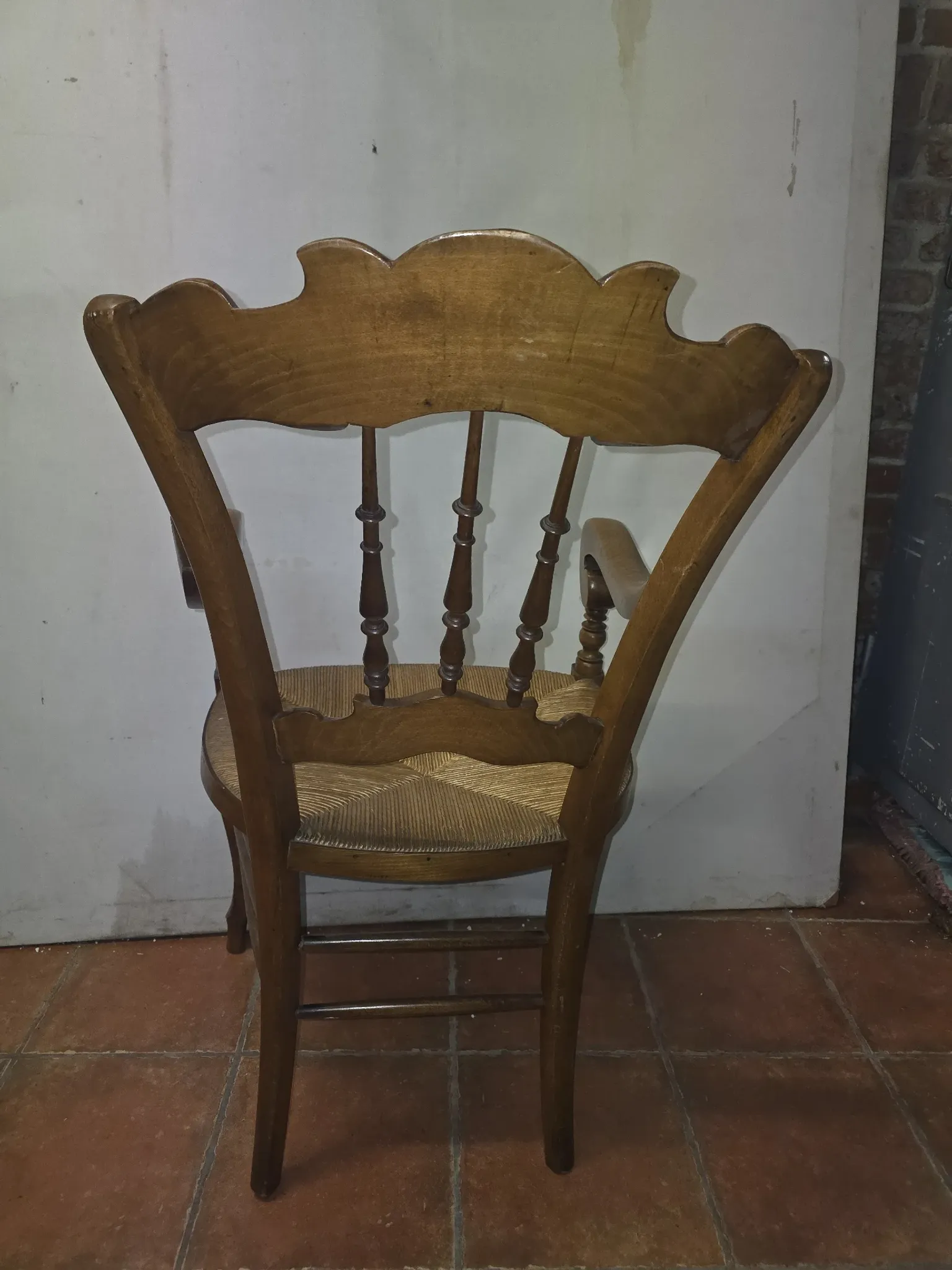 Beech chair with rush seating