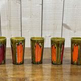 Orangeade Vallauris service from the 70s - 1 pitcher + 5 glasses