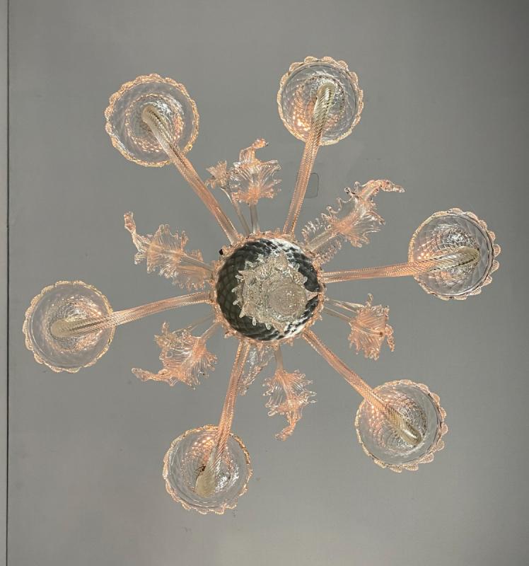 Venetian Lustre In Murano Glass 6 Arm Of Light