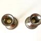 Pair of silver metal candle holders