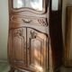 Curved display cabinet in solid walnut, mid-20th century.