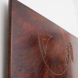 Art Nouveau Secessionist Carved Burr Walnut Wood Wall Hanging 1900