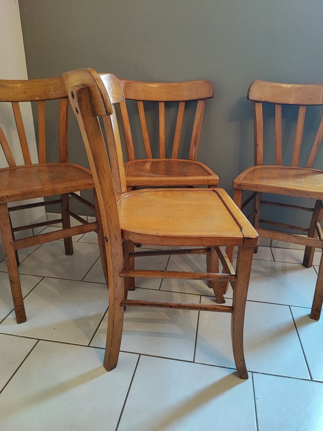 Vintage four-quarter bistro chairs