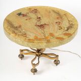 Accolay side table in resin and gold-tone metal
