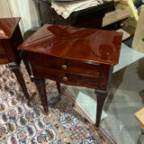Pair of varnished mahogany bedside tables