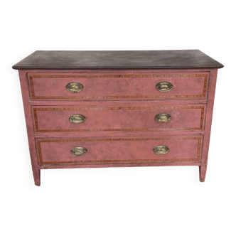 Old chest of drawers with Terracota patina