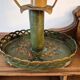 Metal bouillotte lamp, Empire style, green metal shade.