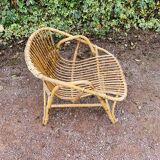 Rattan shell armchair