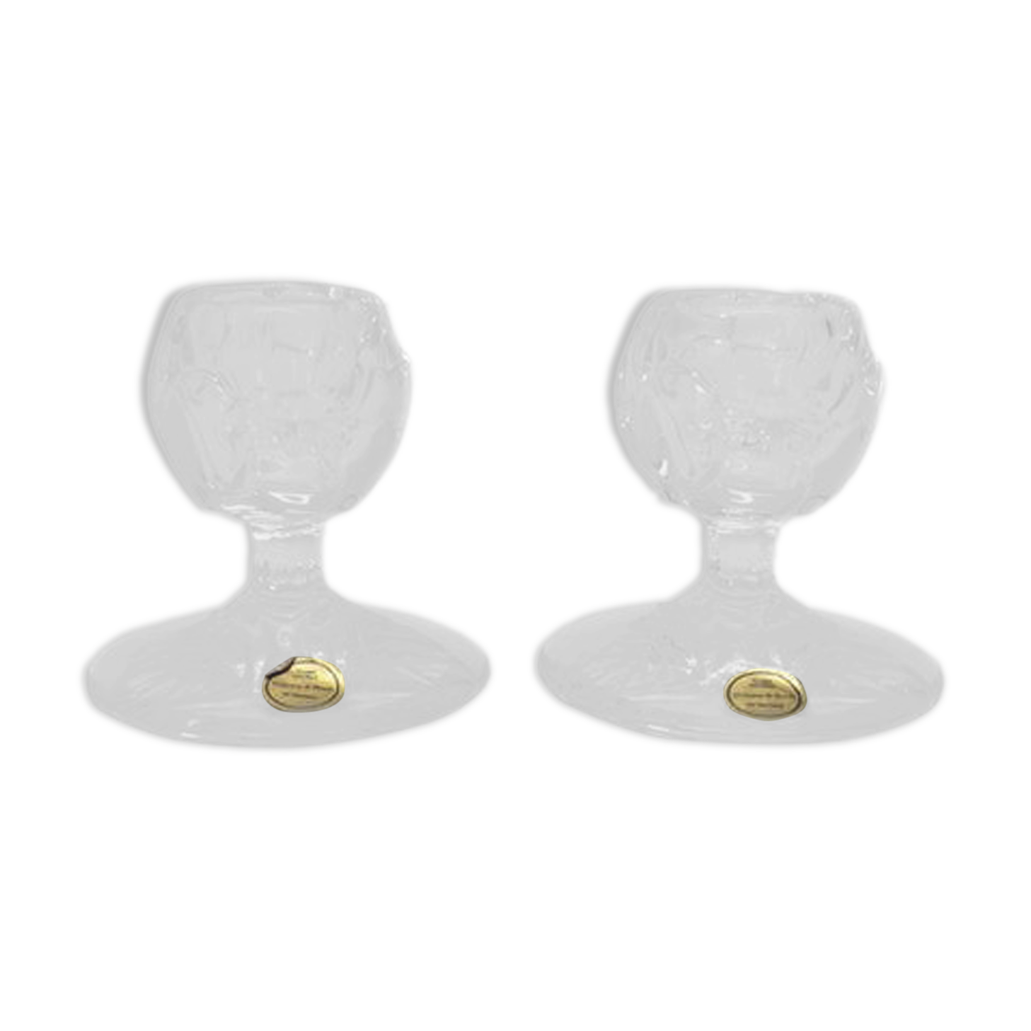 Pair of Villeroy & Boch crystal candlesticks