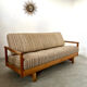 Old wooden sofa vintage brutalist design 60s
